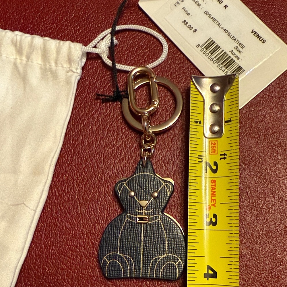 Furla NWT Black and Gold Bear Keychain with little bag. - Picture 14 of 16